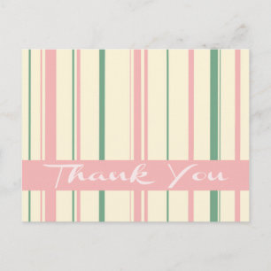 Postal Gracias banda Rubor verde y rosa