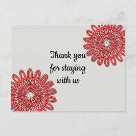 Postal Gracias barato por quedarse con el alquiler de vac