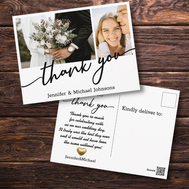 Postal gracias, boda collage, personalizado (Subido por el creador)