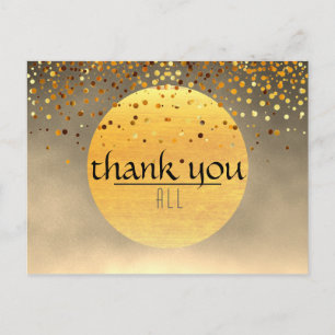 Postal Gracias Boda Confetti Purpurina Sunset Moon