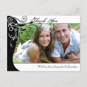 Postal Gracias Boda de fotos Postcard Black and White