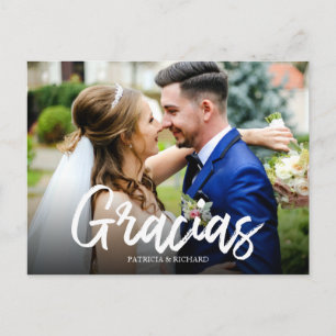 Postal Gracias Boda De Guión Elegante