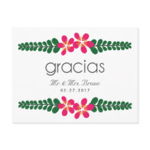 Gracias Boda Floral Rosa