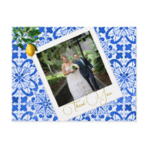 Gracias Boda Foto Lemon Blue Tile Elegant