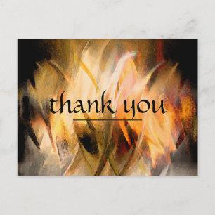 Postal Gracias Boda lienzo de pintura acuarela Fuego