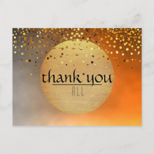 Postal Gracias Boda Sunset Moon Confetti Purpurina