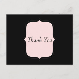 Postal Gracias Bonito rosa y negro