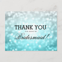 Postal Gracias, Bridesmaid Beach Ombre Purpurina Lights