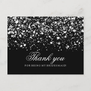 Postal Gracias Bridesmaid Silver Midnight Glam