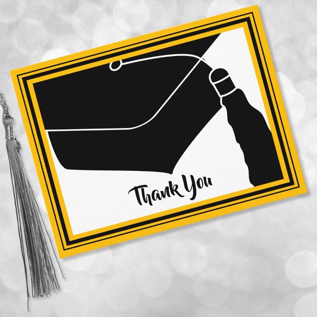 Postal Gracias Cap Grad Black and Gold (Subido por el creador)