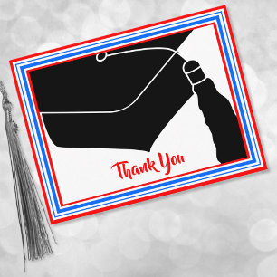 Postal Gracias Cap Grad White y Blue