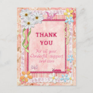Postal Gracias carer, flor craft card