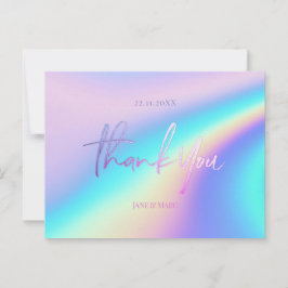 Postal Gracias Cartas Faux Relieve metalizado Holographic