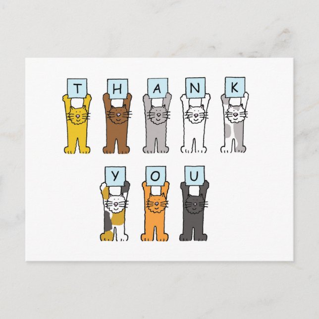 Postal Gracias Cats Personalizados (Anverso)
