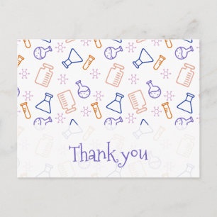 Postal Gracias Científicos Morado y Naranja 
