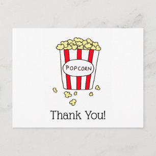 Postal Gracias Cine Teatro Popcorn Cubo Blanco Rojo
