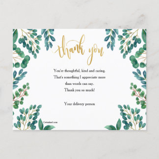 Postal Gracias Con Foliage Post Card