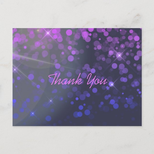 Postal Gracias Confetti Pink Blue personalizado (Anverso)