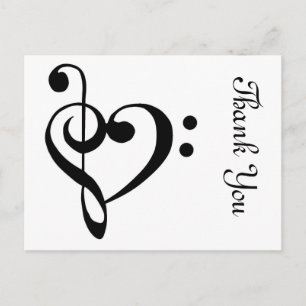 Postal Gracias corazón musical