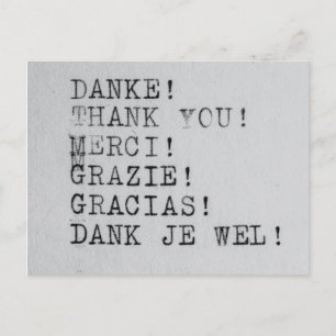 Postal Gracias, Danke, Grazie, Gracias