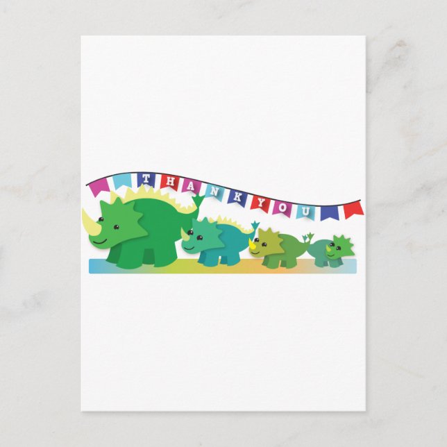 Postal ¡GRACIAS Dinosaurios lindos! (Anverso)