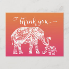 Postal Gracias - elefante de la alheña