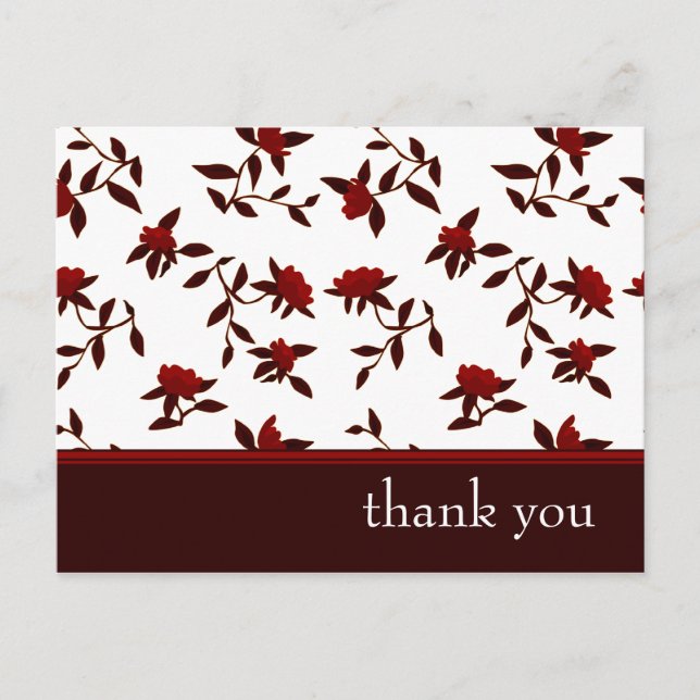 Postal gracias : elegante floral : (Anverso)