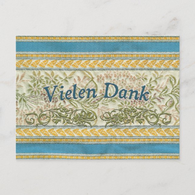 Postal Gracias en alemán, Vielen húmedo (Anverso)