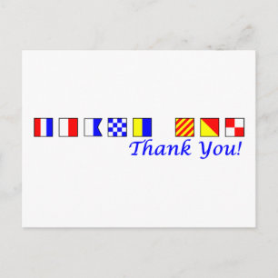 Postal Gracias en alfabeto de bandera náutica