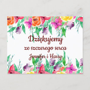 Postal Gracias en polaco DziękujæPolonia Gift Po polsku