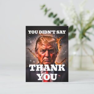 Postal Gracias enfadado Trump