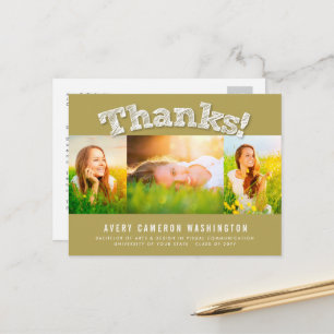 Postal Gracias Esbozado Por La Graduación De Fotografías 