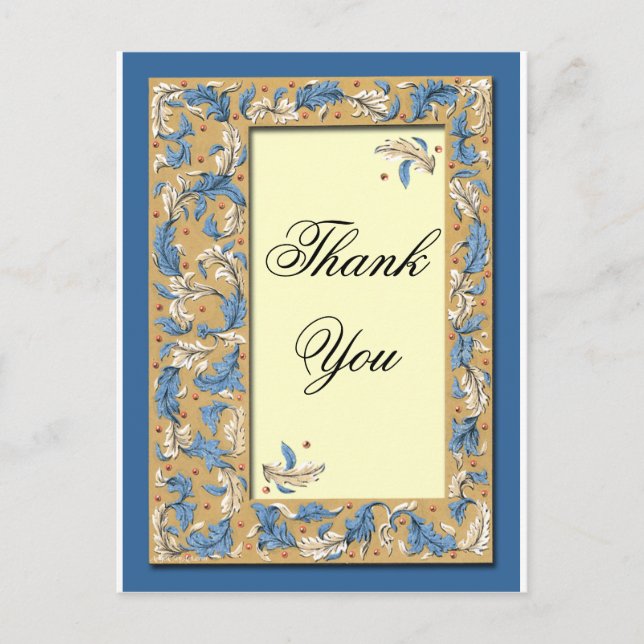 Postal Gracias Feathers Personalizable Postcard (Anverso)