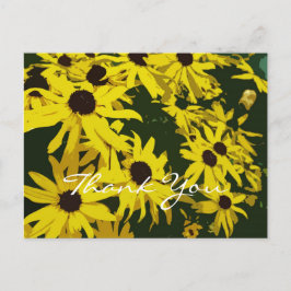 Postal Gracias, flores de margarita amarilla