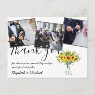 Postal Gracias Fotos Bodas Sobreposición De Los Sombrilla