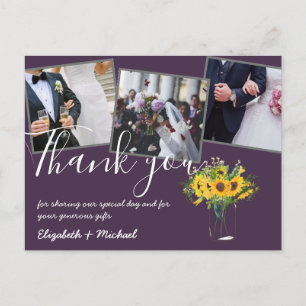 Postal Gracias Fotos Bodas Sobreposición De Los Sombrilla