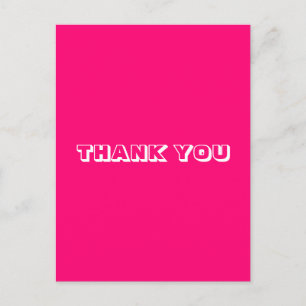 Postal Gracias, fucsia rosa blanco