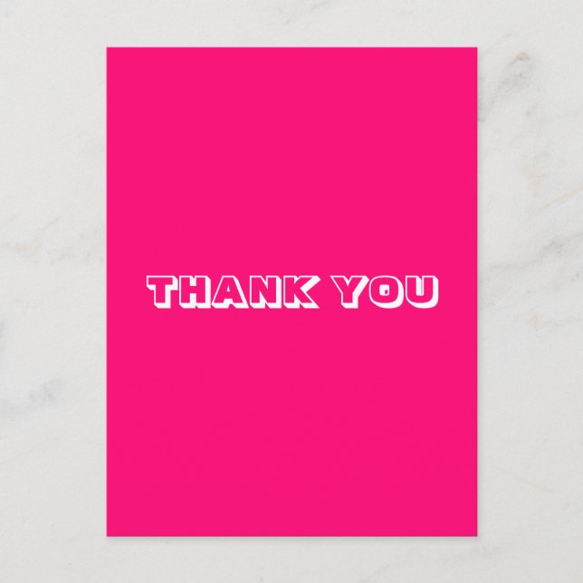 Postal Gracias, fucsia rosa blanco (Anverso)