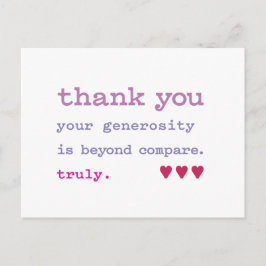 Postal Gracias. Generosidad Más Allá De La Comparación. D