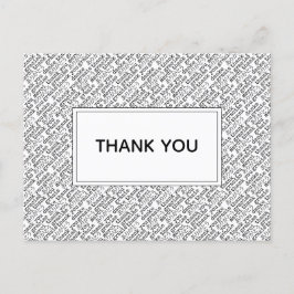 Postal Gracias gracias Arigato Black White Gratitude