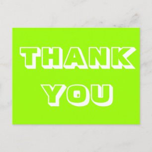 Postal Gracias, gracias, artreuse blanco verde