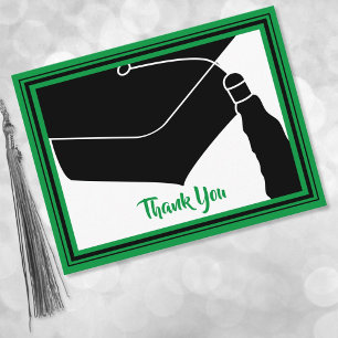 Postal Gracias Grad Cap Green y Black
