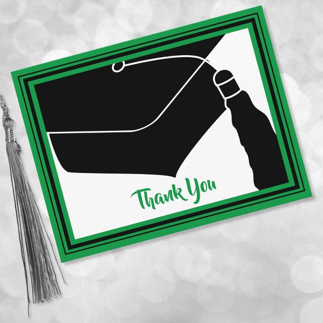 Postal Gracias Grad Cap Green y Black (Subido por el creador)