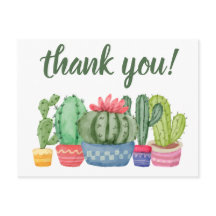 Gracias, hipster cactus acuarela ilustracion