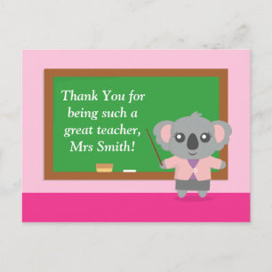 Postal Gracias, Koala, Agradecimiento a los Maestros