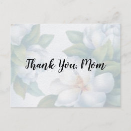 Postal Gracias Mamá Flores Desvaídas de Dogwood Blancas