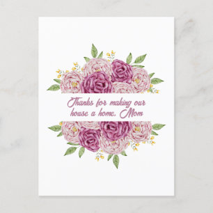 Postal Gracias, mamá: Por hacer de nuestra casa un hogar