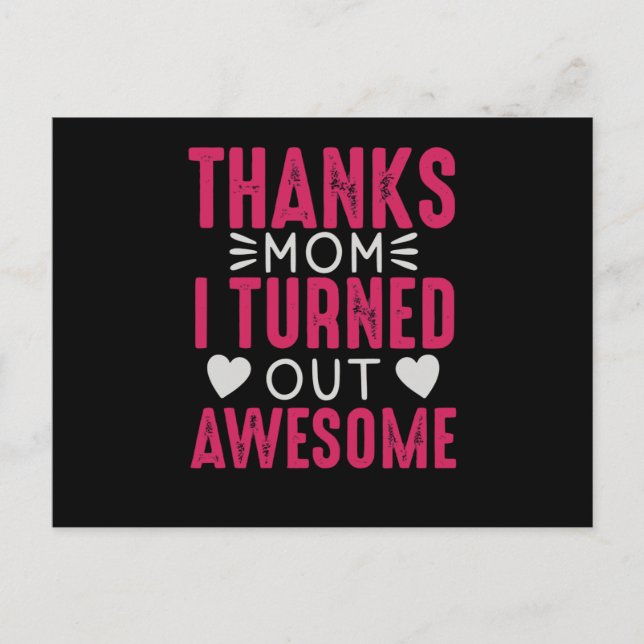 Postal Gracias Mamá, quedé Impresionante (Anverso)