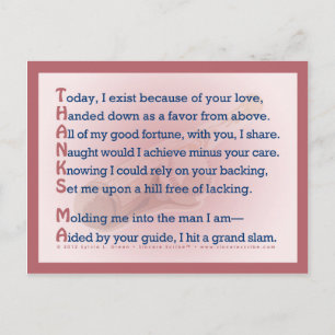 Postal Gracias, Mamáes (Acróstico)