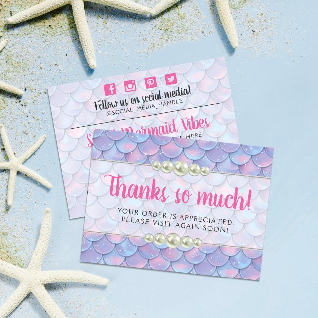 Postal Gracias Mermaid Tail Scale & Pearl Boutique Shop (Subido por el creador)